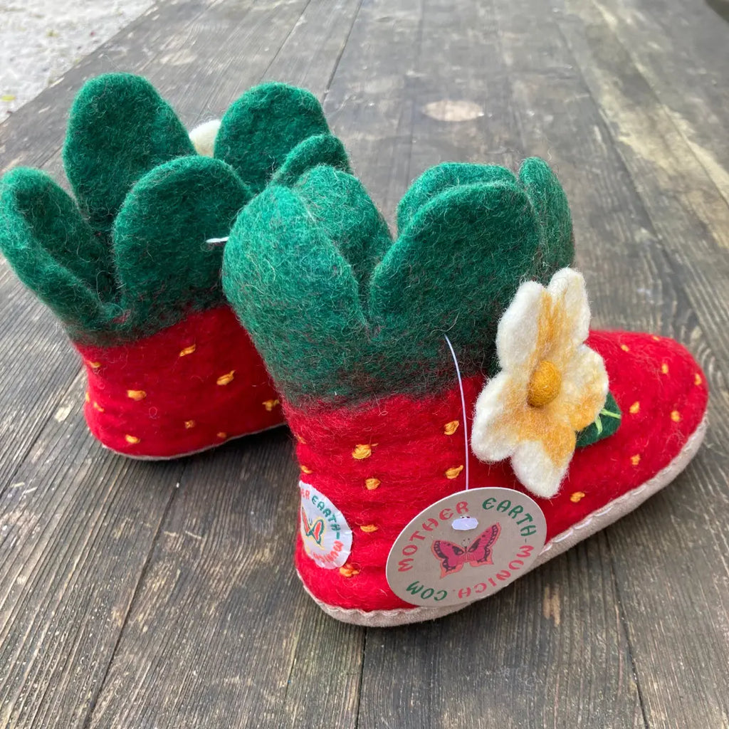 Erdbeer Filz Pantoffeln Boots für Kinder