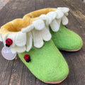 Gänseblümchen Boots handgemachte Filzpantoffeln mit Blumenmuster und Leder-Sohle für Damen