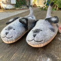 Hunde - handgemachte Filzpantoffeln Kinder in Hundedesign aus 100% Wolle, gemütlich und warm für Kinderfüße.