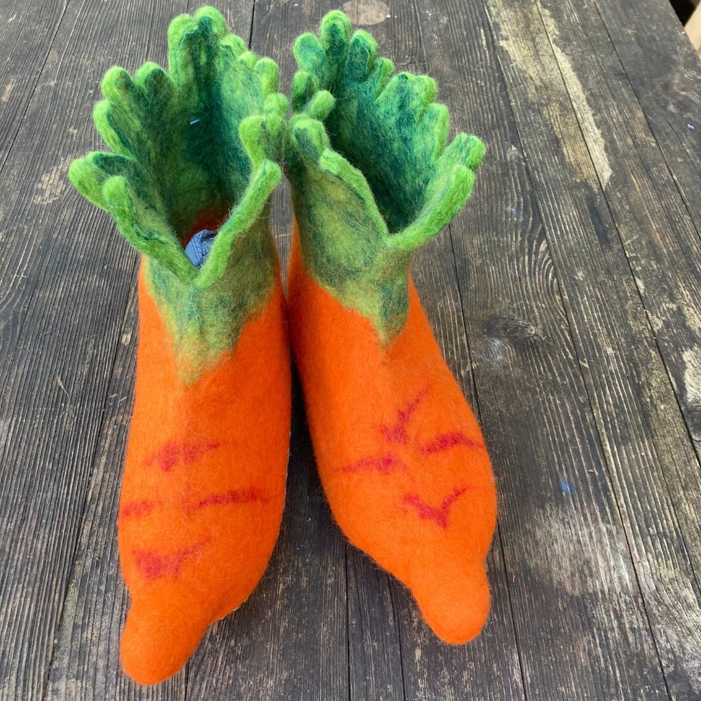 Karotten Filzpantoffeln Boots für Kinder