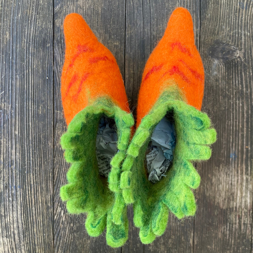 Karotten Filzpantoffeln Boots für Kinder