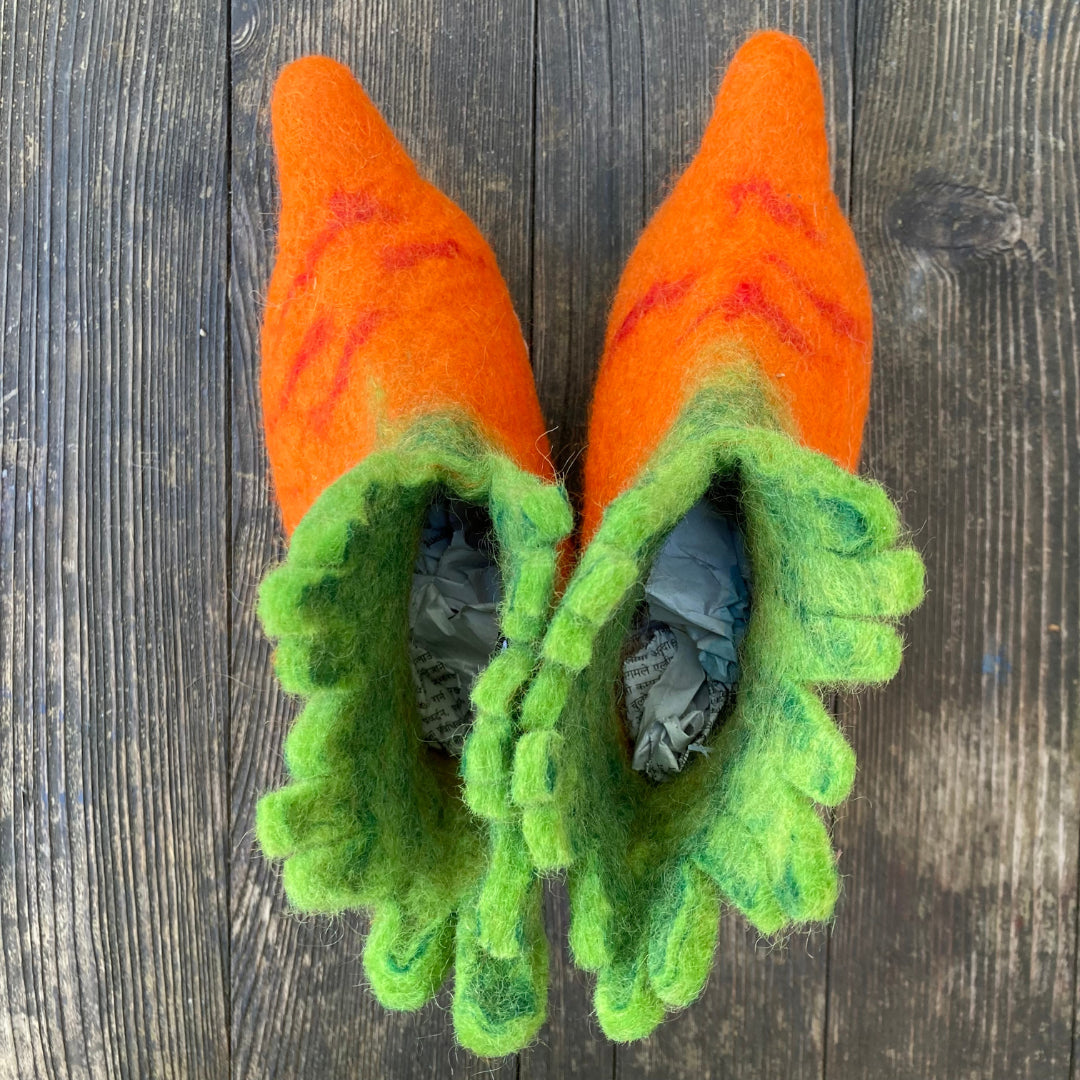 Karotten Filzpantoffeln Boots für Kinder