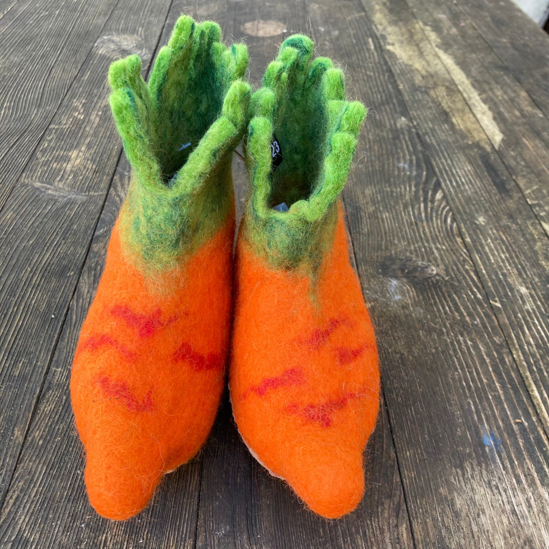 Karotten Filzpantoffeln Boots für Kinder
