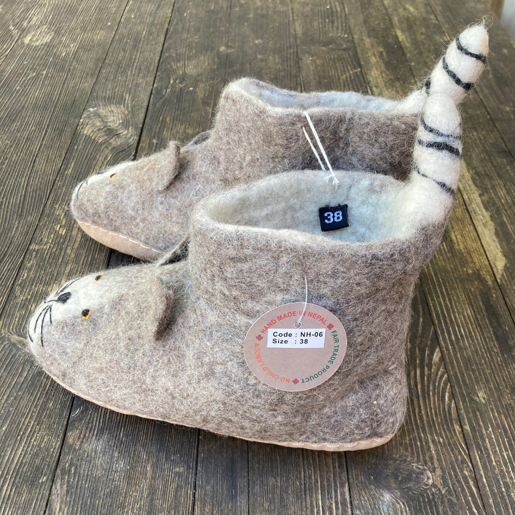 Katzen Filzpantoffeln Boots