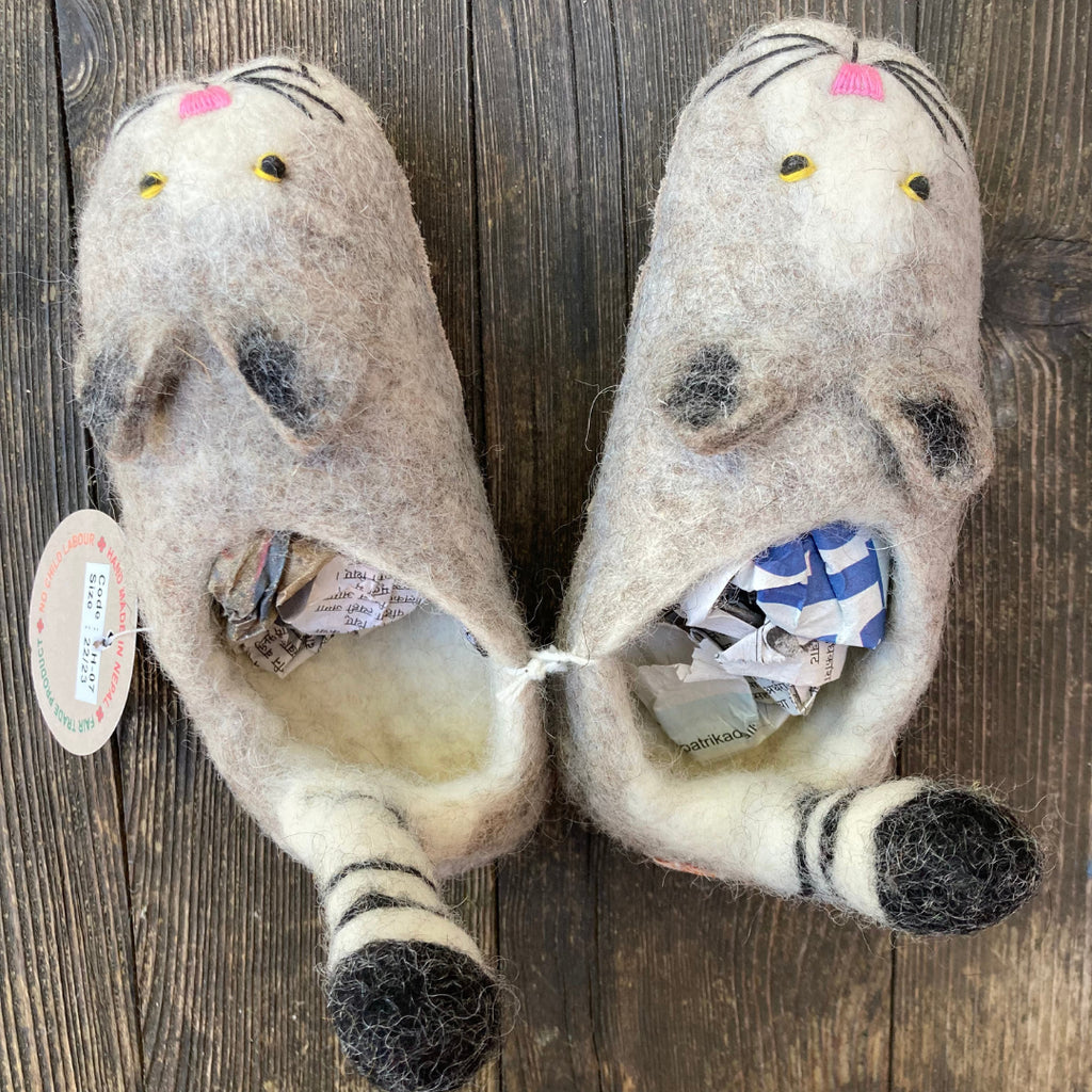 Katzen Filzpantoffel für Kinder