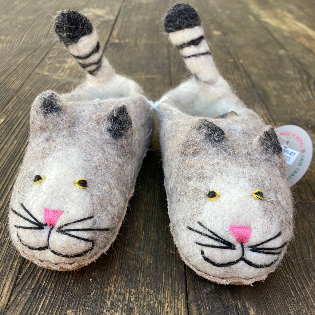 Katzen Filzpantoffel für Kinder
