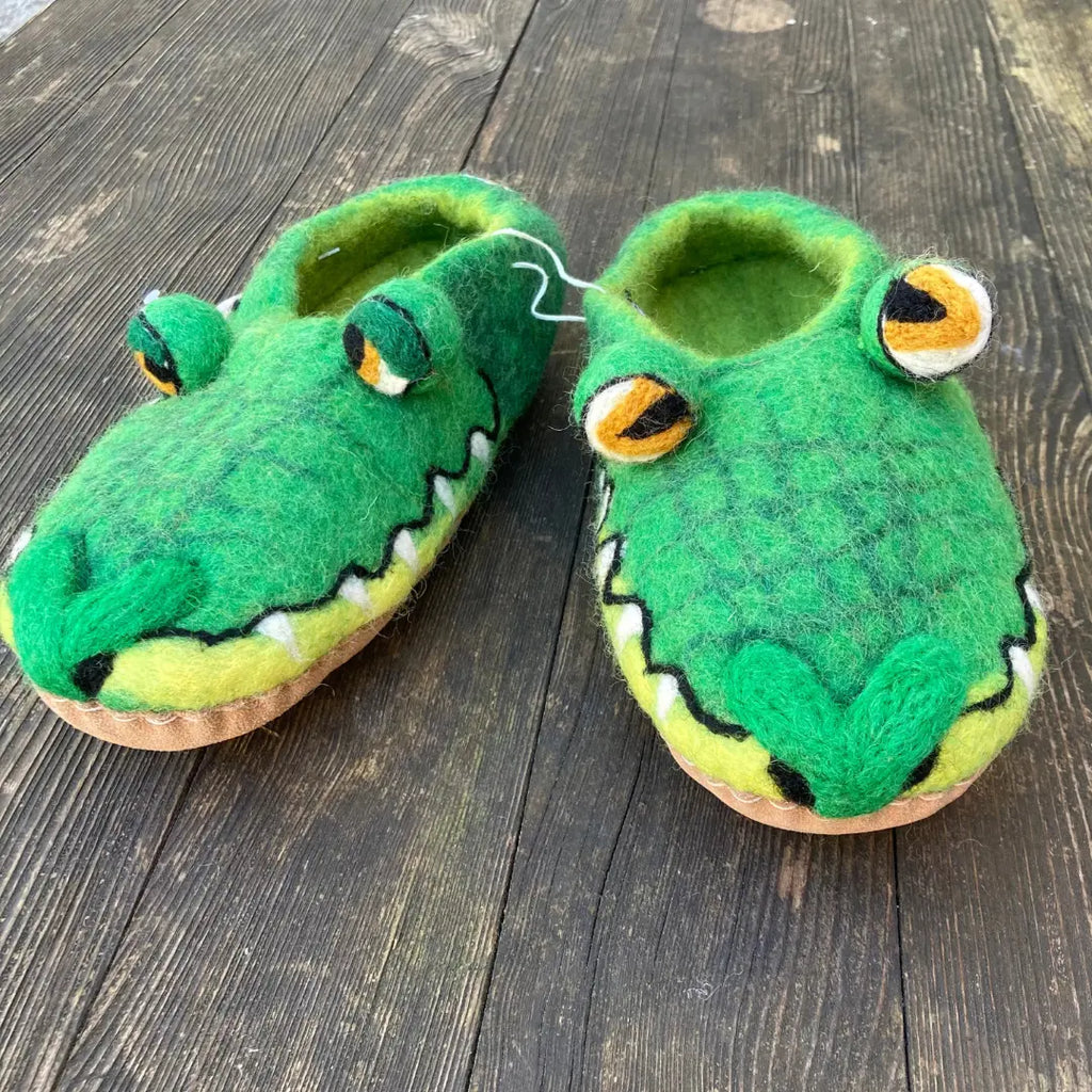 Krokodil Filzpantoffeln