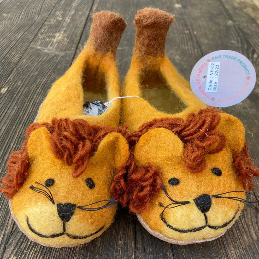 Löwen Filzpantoffeln