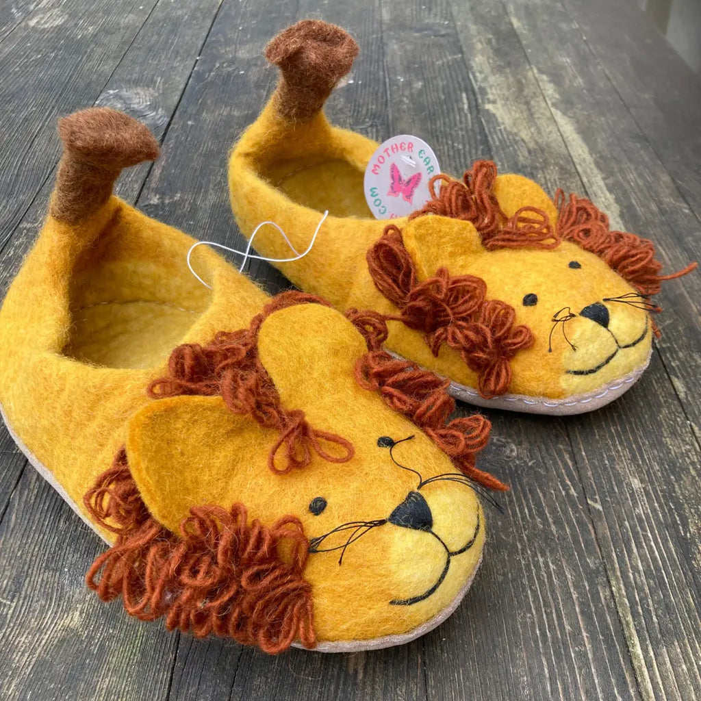 Löwen Filzpantoffeln