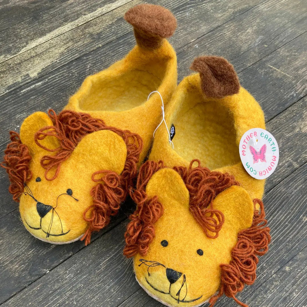 Löwen Filzpantoffeln
