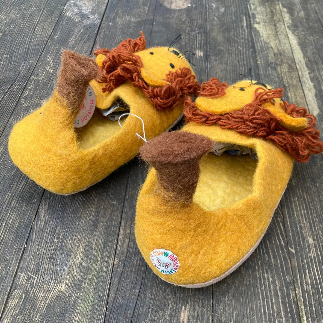 Löwen Filzpantoffeln