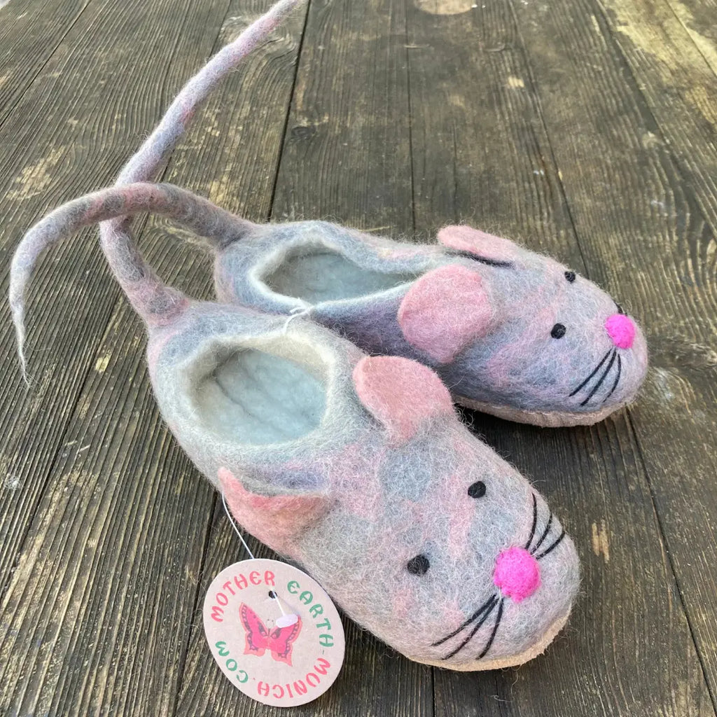 Mäuse Filz Pantoffeln für Kinder