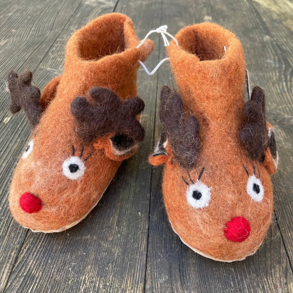 Rentiere Filzpantoffeln Boots