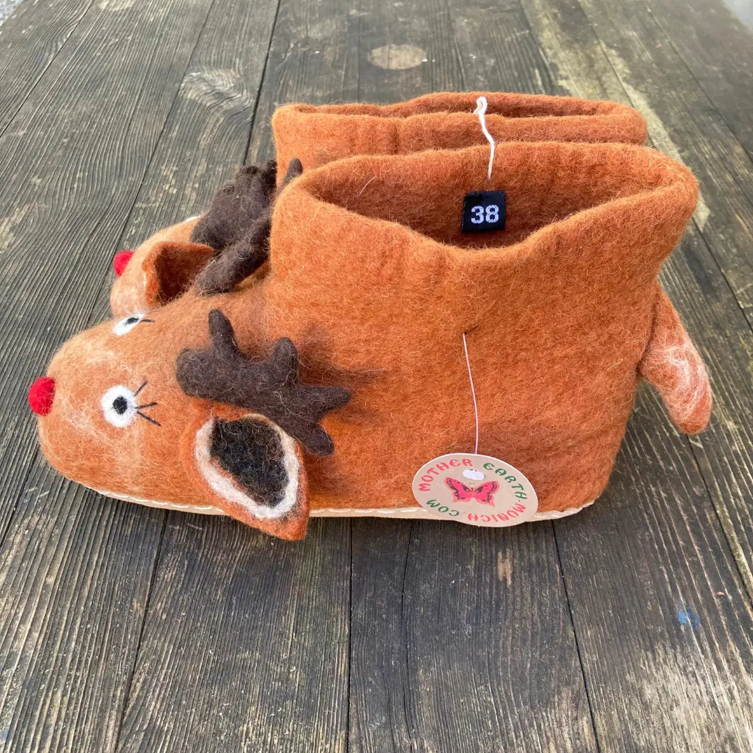 Rentiere Filzpantoffeln Boots