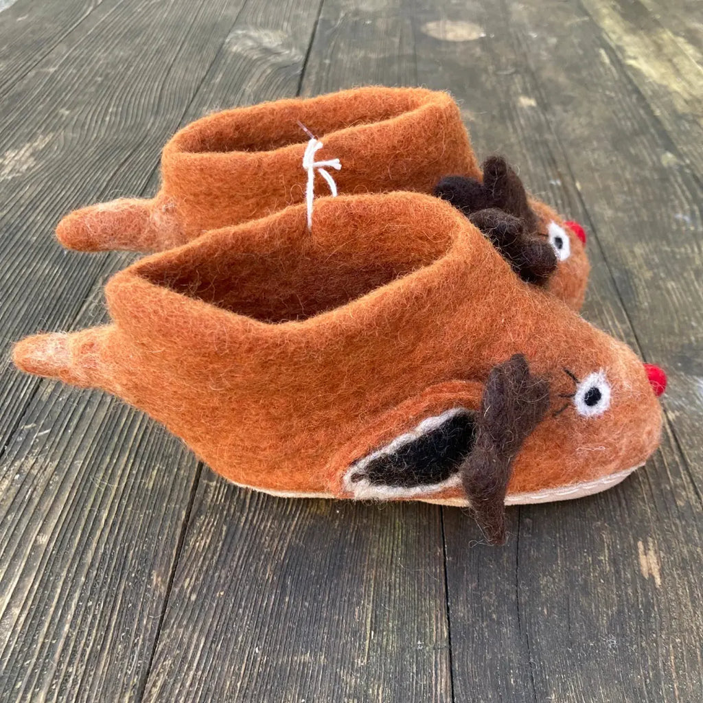 Rentiere Filzpantoffeln Boots