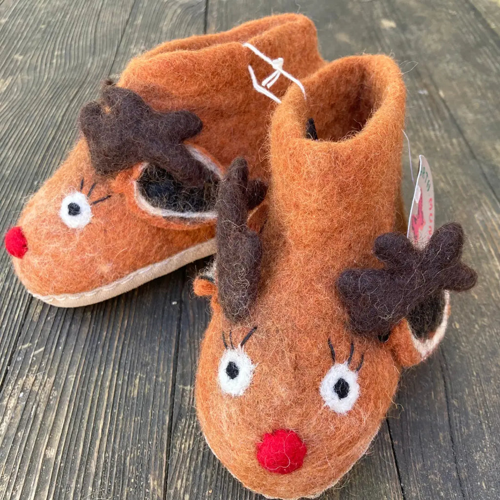 Rentiere Filzpantoffeln Boots