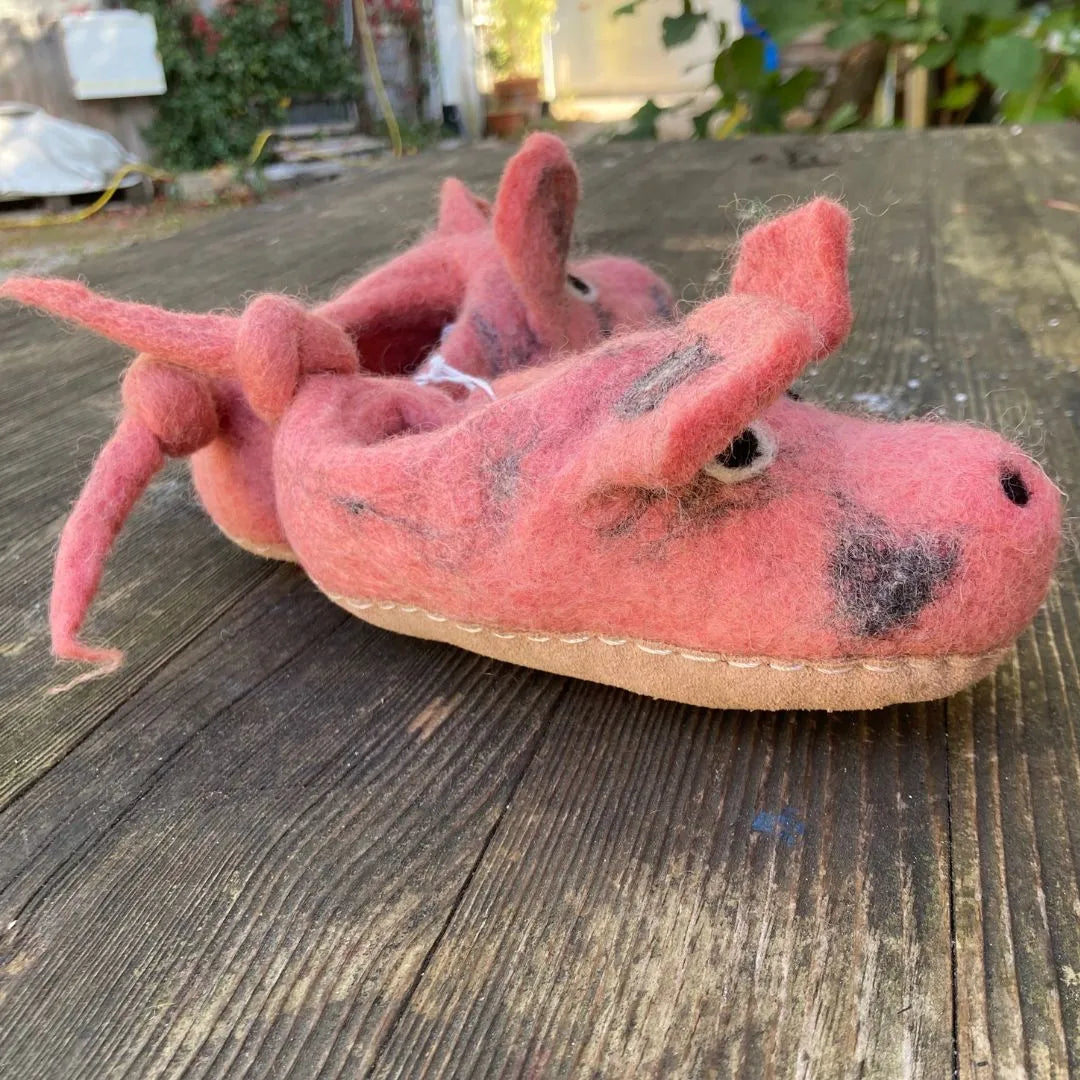 Schweinchen Filzpantoffeln für Kinder