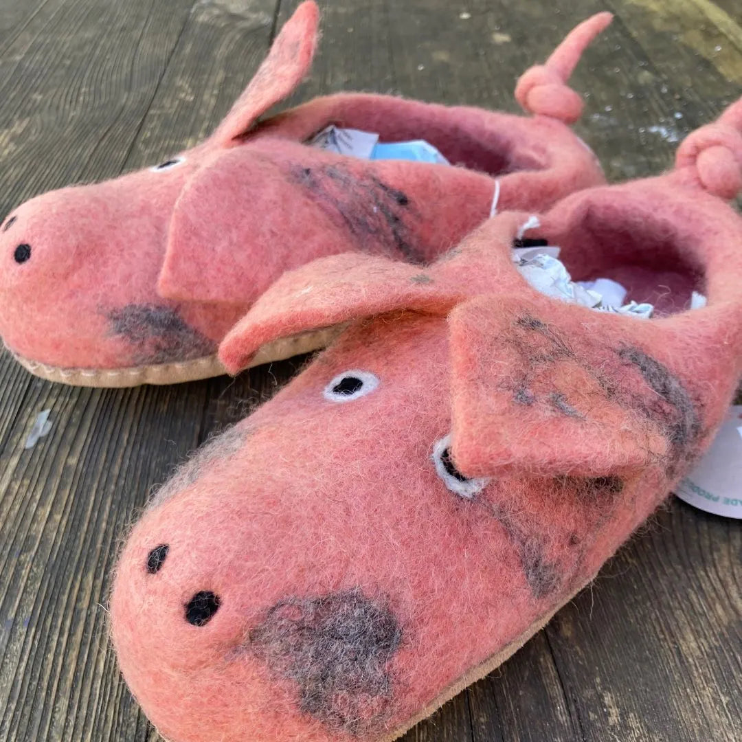 Schweine Filzpantoffeln