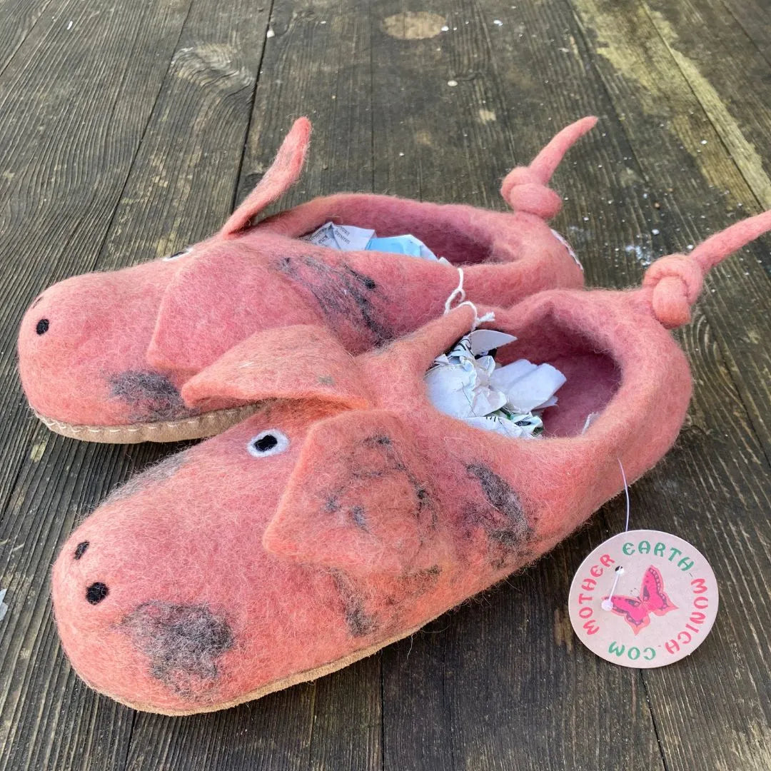 Schweine Filzpantoffeln