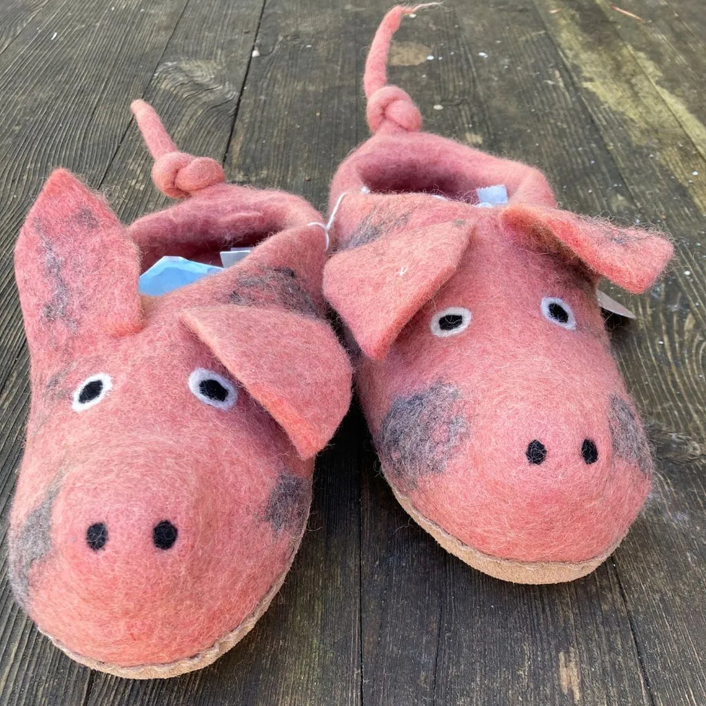 Schweine Filzpantoffeln