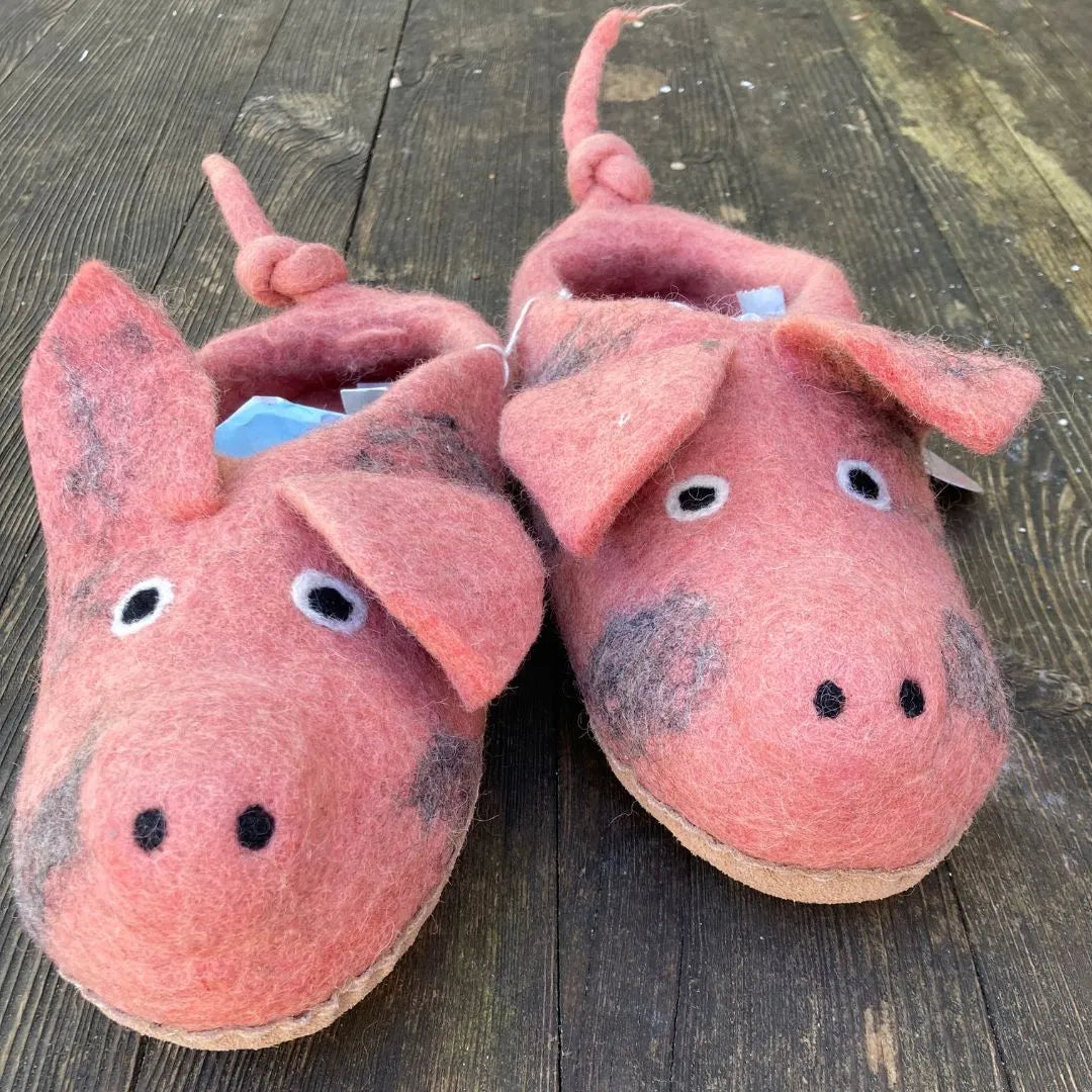 Schweine Filzpantoffeln