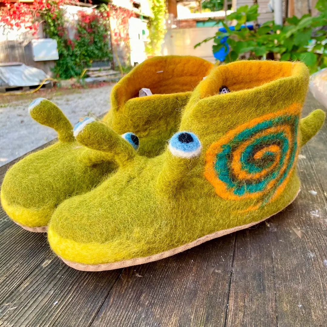 Schnecken Filzpantoffeln Boots