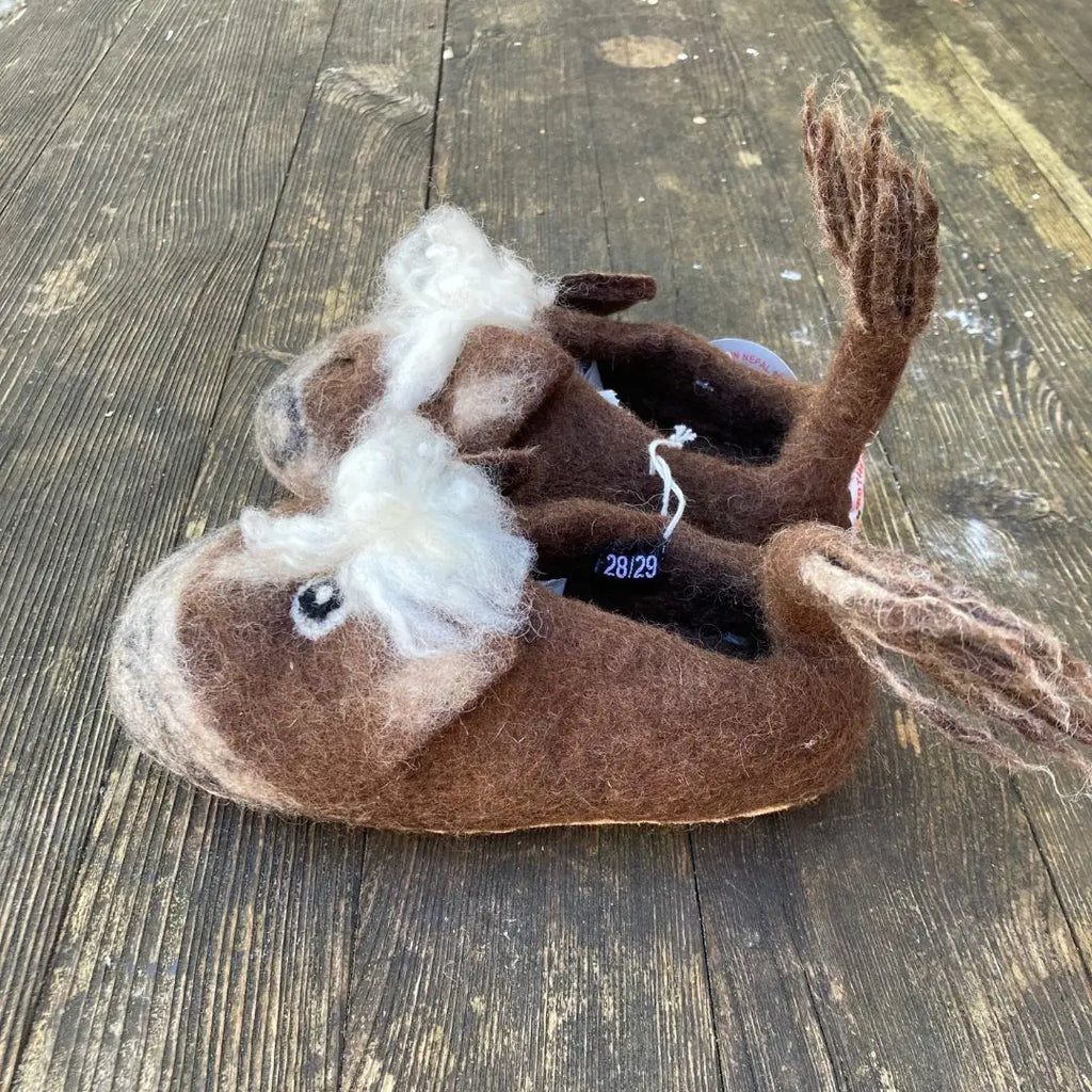 Pferde Filzpantoffeln