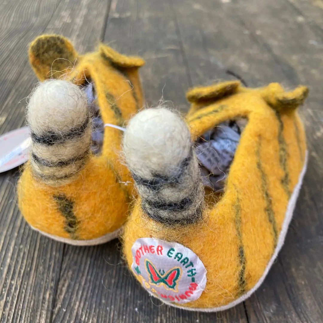 Gelb Tiger Filzpantoffeln für Kinder