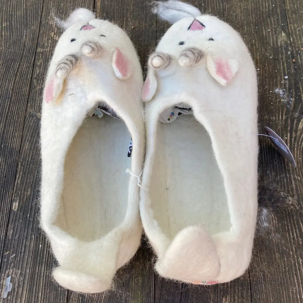 Ziegen Weiß Filzpantoffeln für Kinder