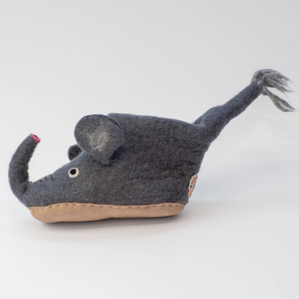 Elefant Filzpantoffeln Boots Kinder von Mausschuh by Motherearth Munich Ansicht Seite