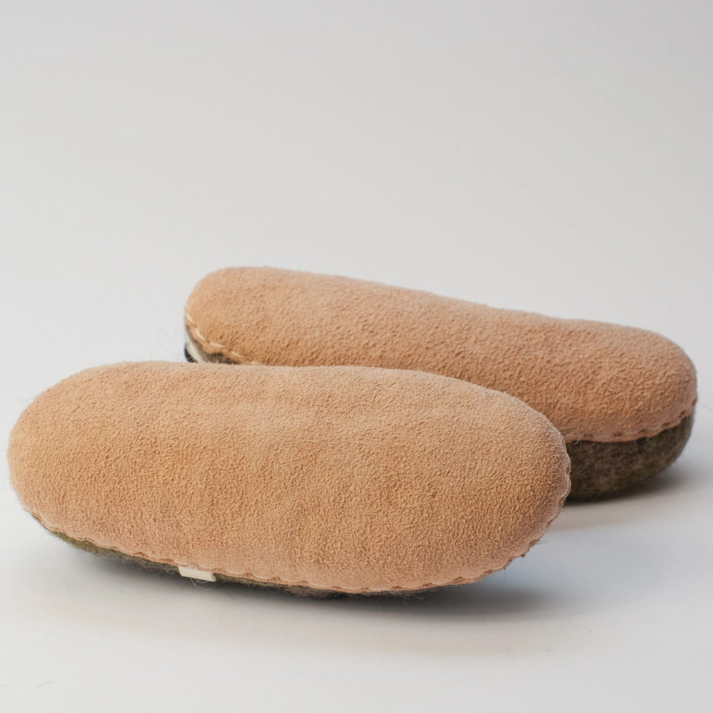 Faultier Filzpantoffeln Boots Kinder von Mausschuh by MotherEarth Munich Ansicht Von Unten Velourledersohle